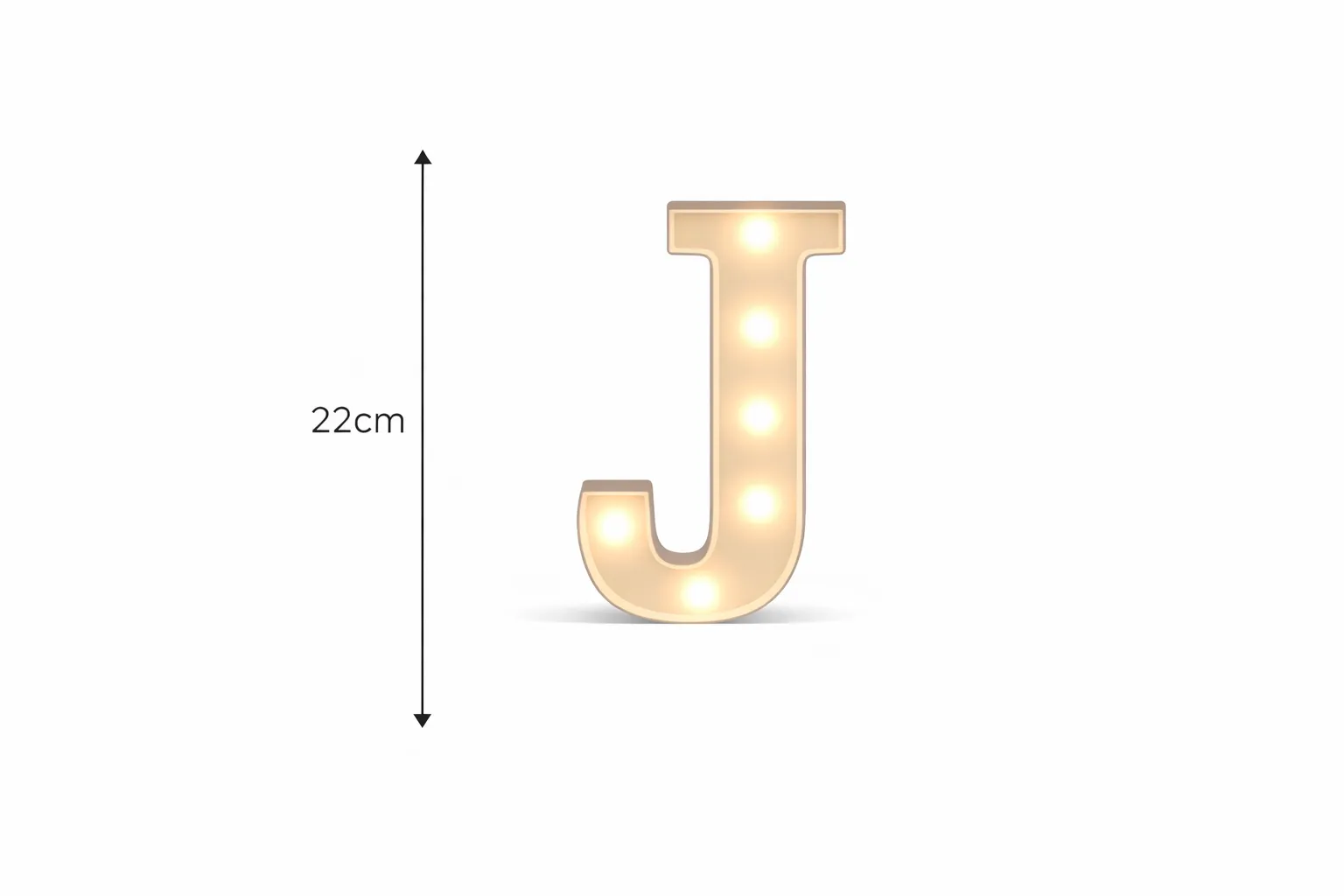 LED - Letter J LED Light Up Letter – 22cm High