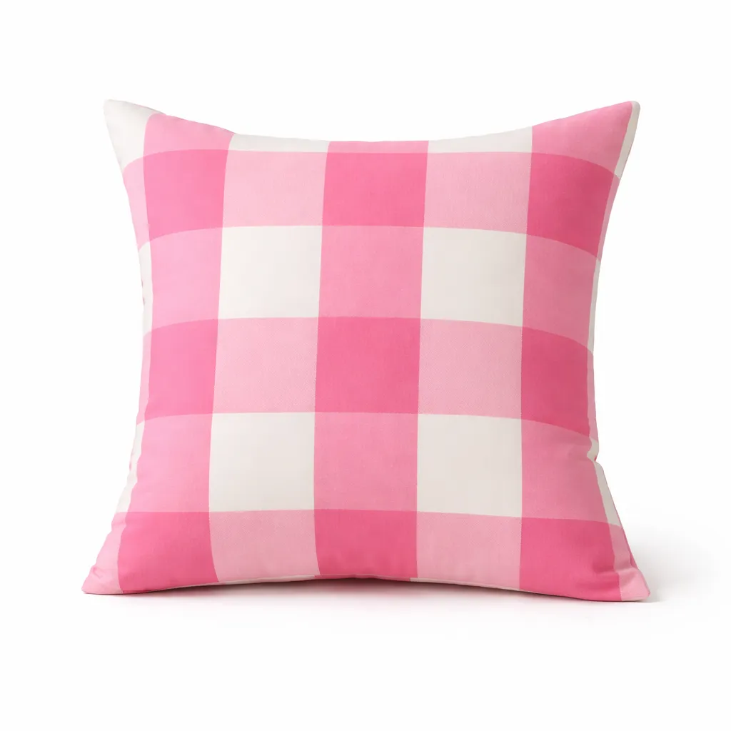 Cushion - Pink and White Gingham 45x45 cm cushion 