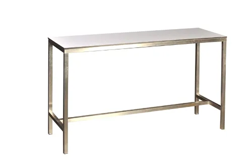Table - High Bar White Top Stainless Steel Frame 1.8 meters 
