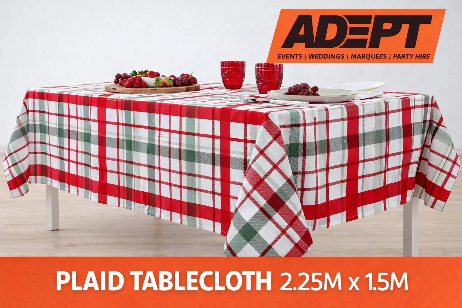 Tablecloth Plaid 2.25m x 1.5m 