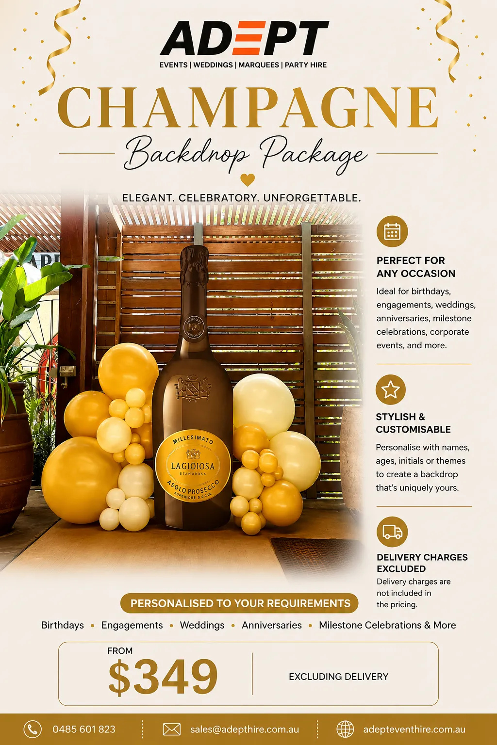 Backdrop - Champagne Backdrop Package 