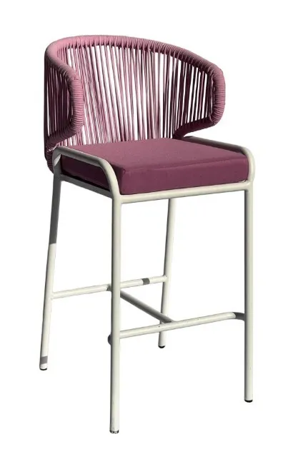 Chair - High Stool Outdoor Fuchsia Rope Chair 