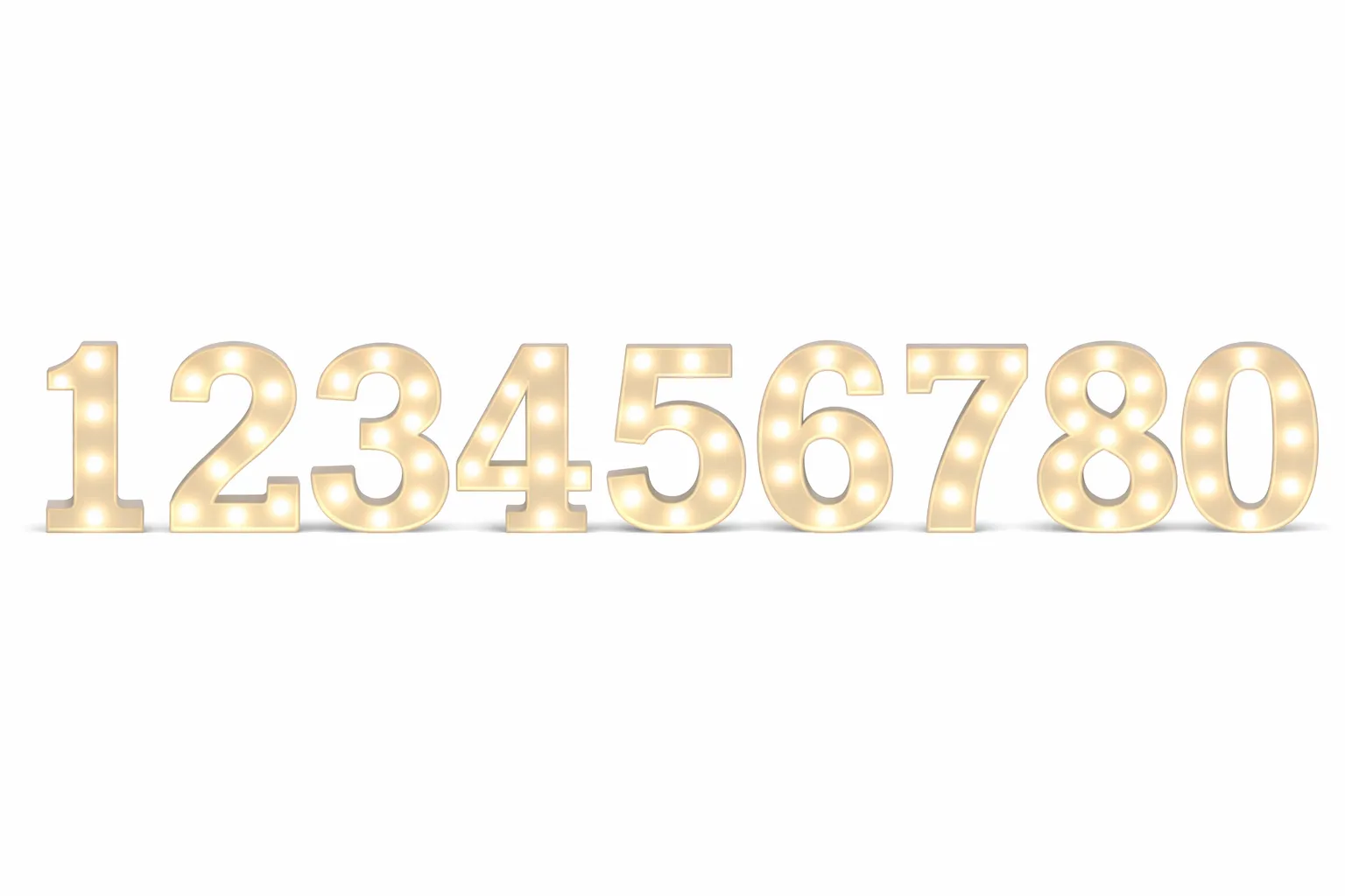 LED Bundle Numbers, Letters or Symbols x10 (only pay for 5)  – 22cm High