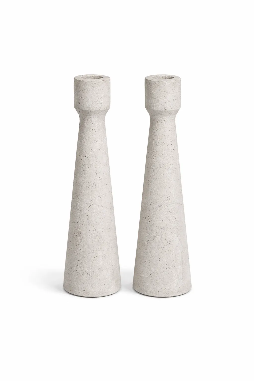 Grey ceramic Candle Sticks x2