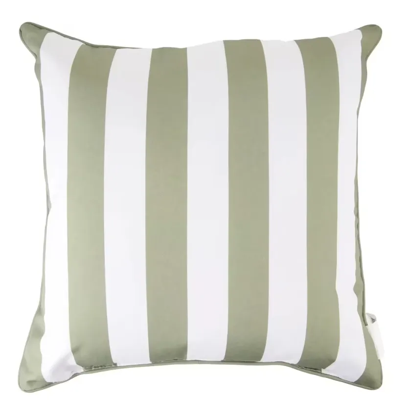 Cushion - 50cm Outdoor Sage Green Striped Cushion 