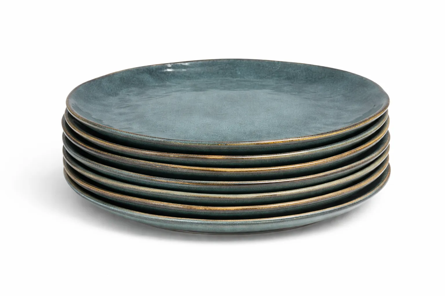 Plate - Blue plate set. 6 Dinner plates 