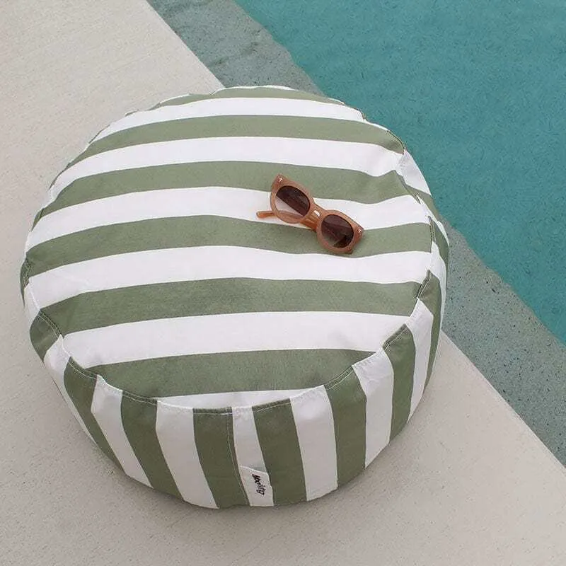 Beanbag - Mooi Living Sage Green Stripe Outdoor Ottoman
