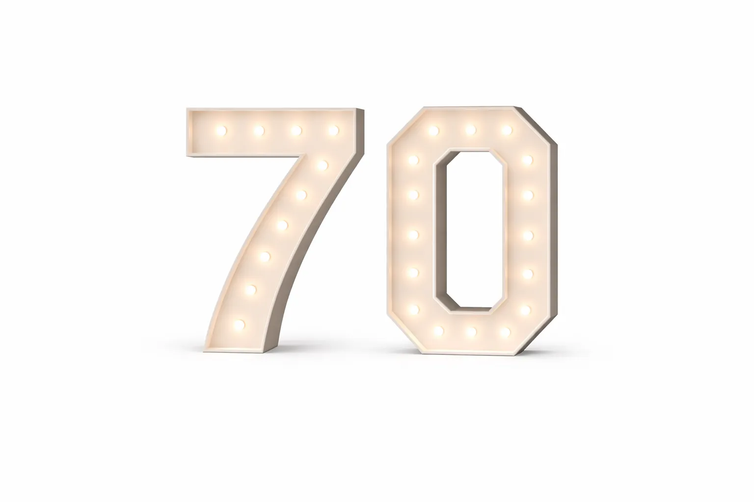 LED - High Quality Wood Number 70 White with remote for different settings. 