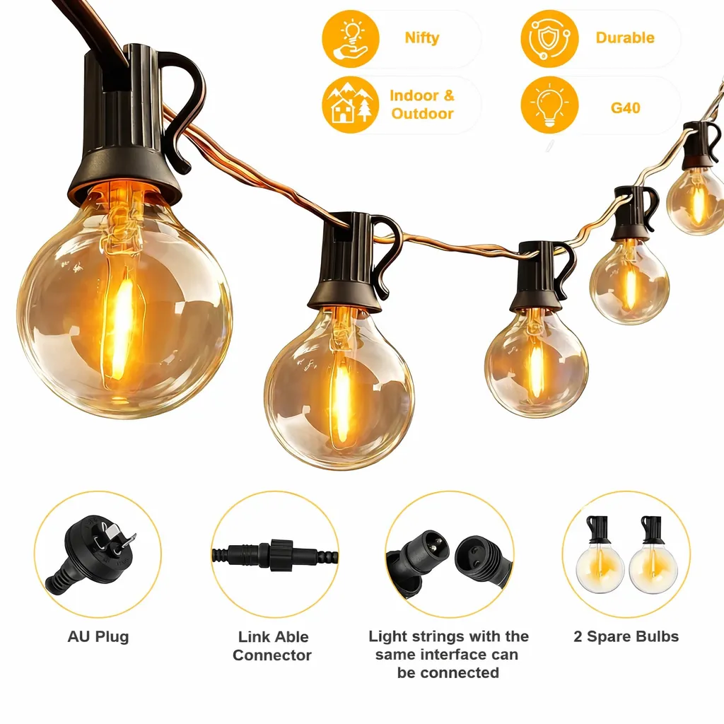 Lighting - Connectable Festoon LED 30m Warm Lights