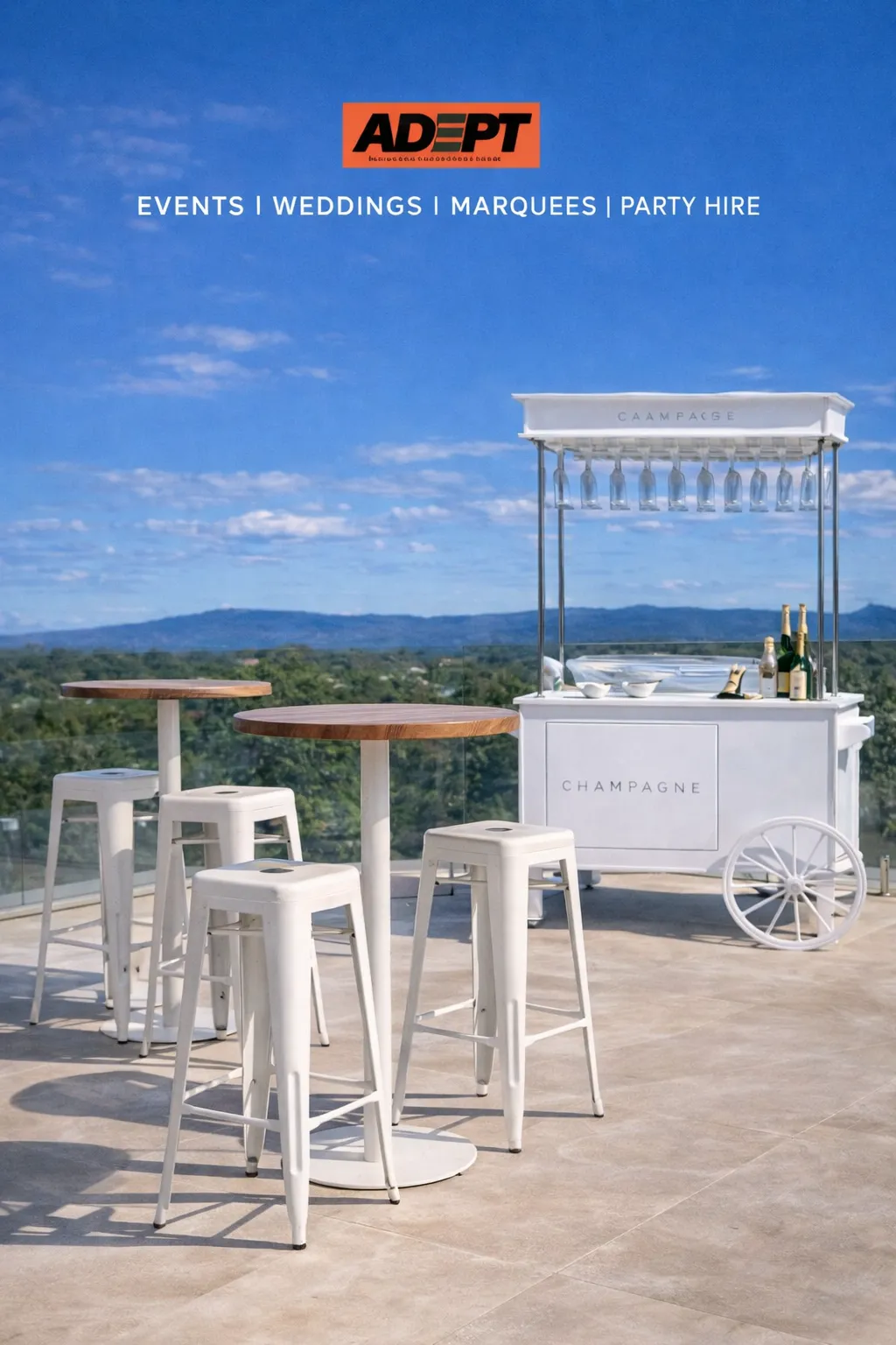 White Champagne Cart