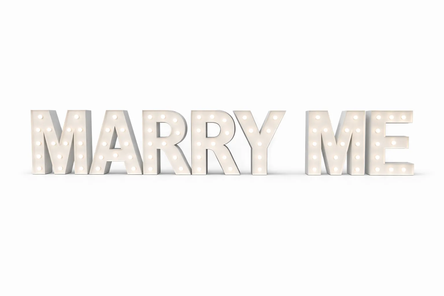 LED - MARRY ME 1.2 Meter High Package White Light Up Letter