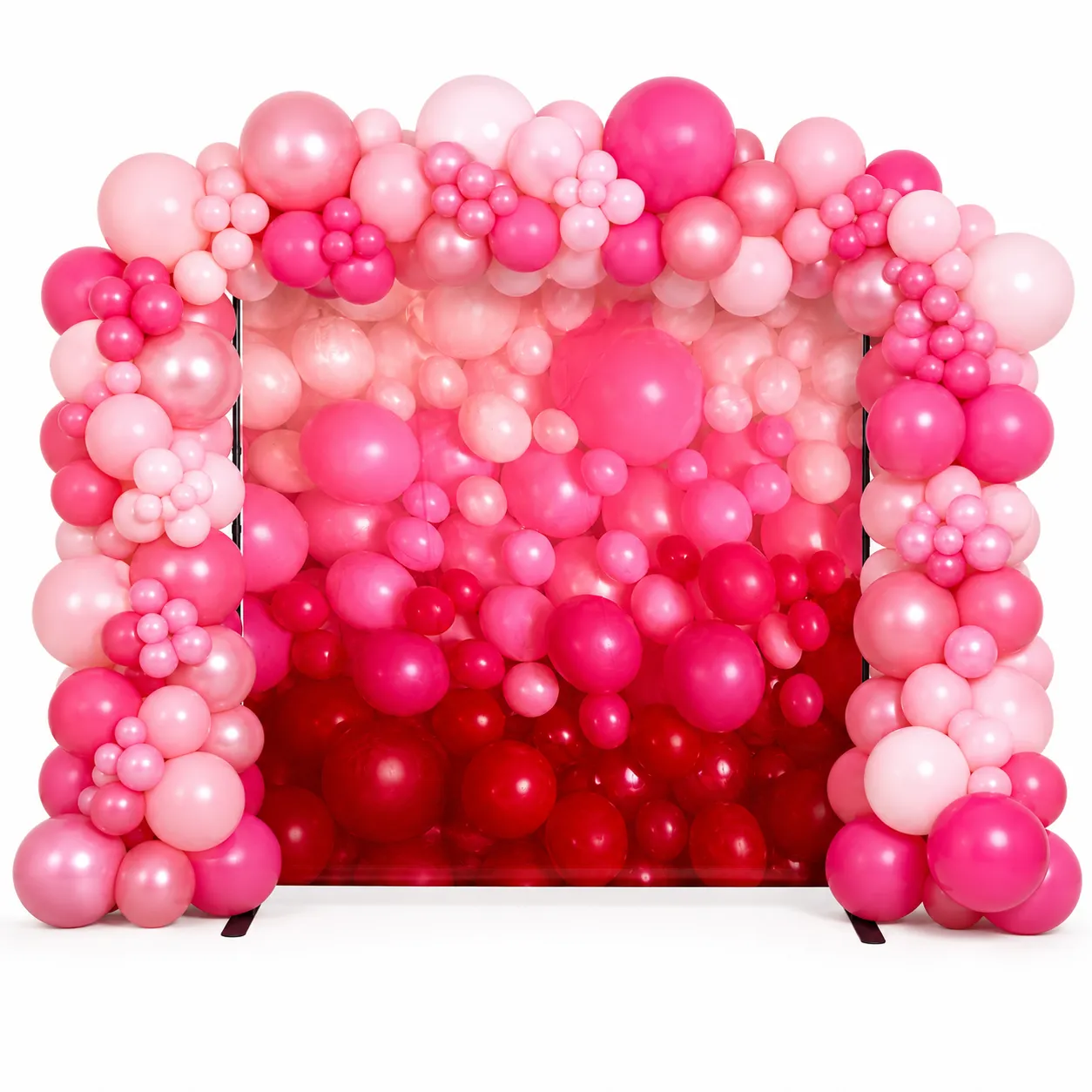 Backdrop with Balloons  'Kate' Range Quality 2450x2450mm Pink Balloon Backdrop with Stand 