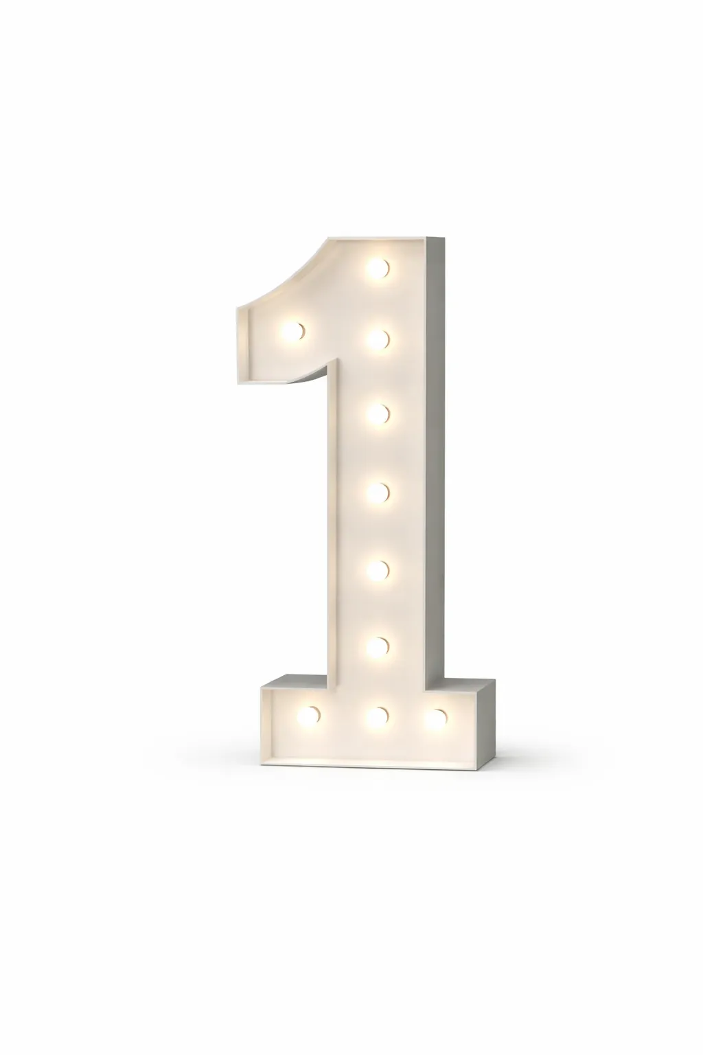 LED - High Quality Wood Number 1 White with remote for different settings. 