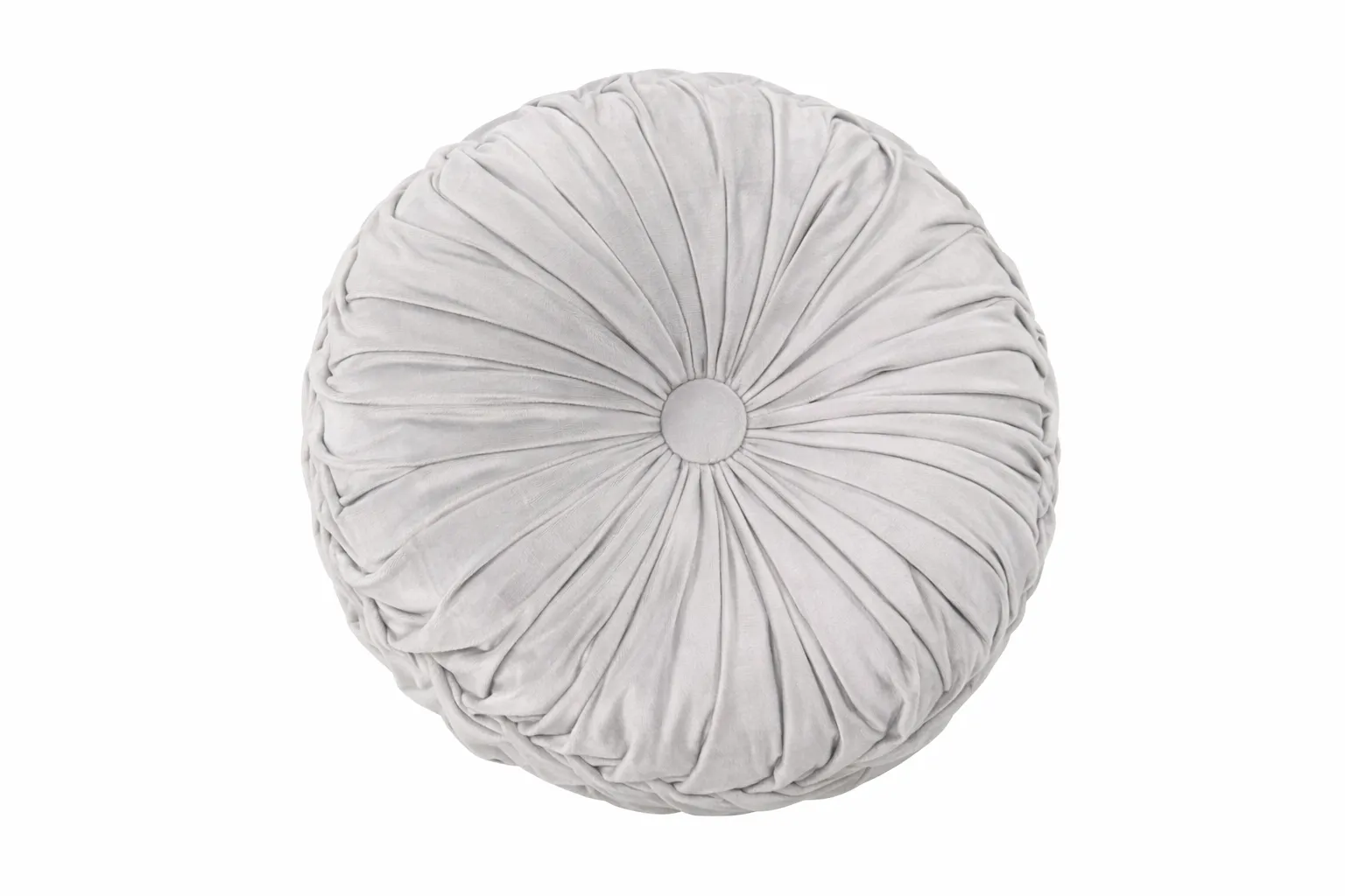 Cushion Round Piped Velvet Cushion Silver 40 cm 