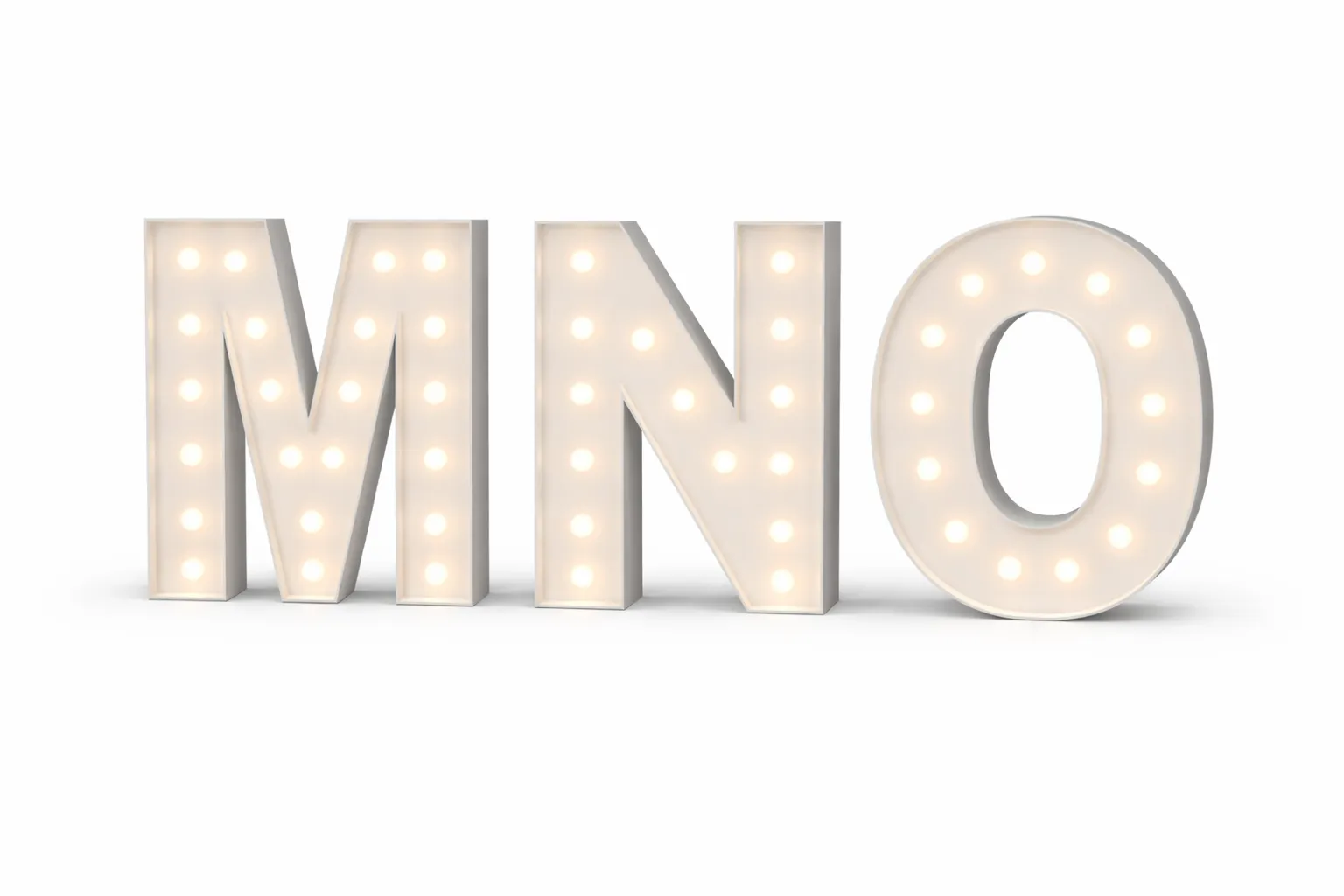 LED - M N O Solid Steel Freestanding LED Light Up Symbol – 1m High