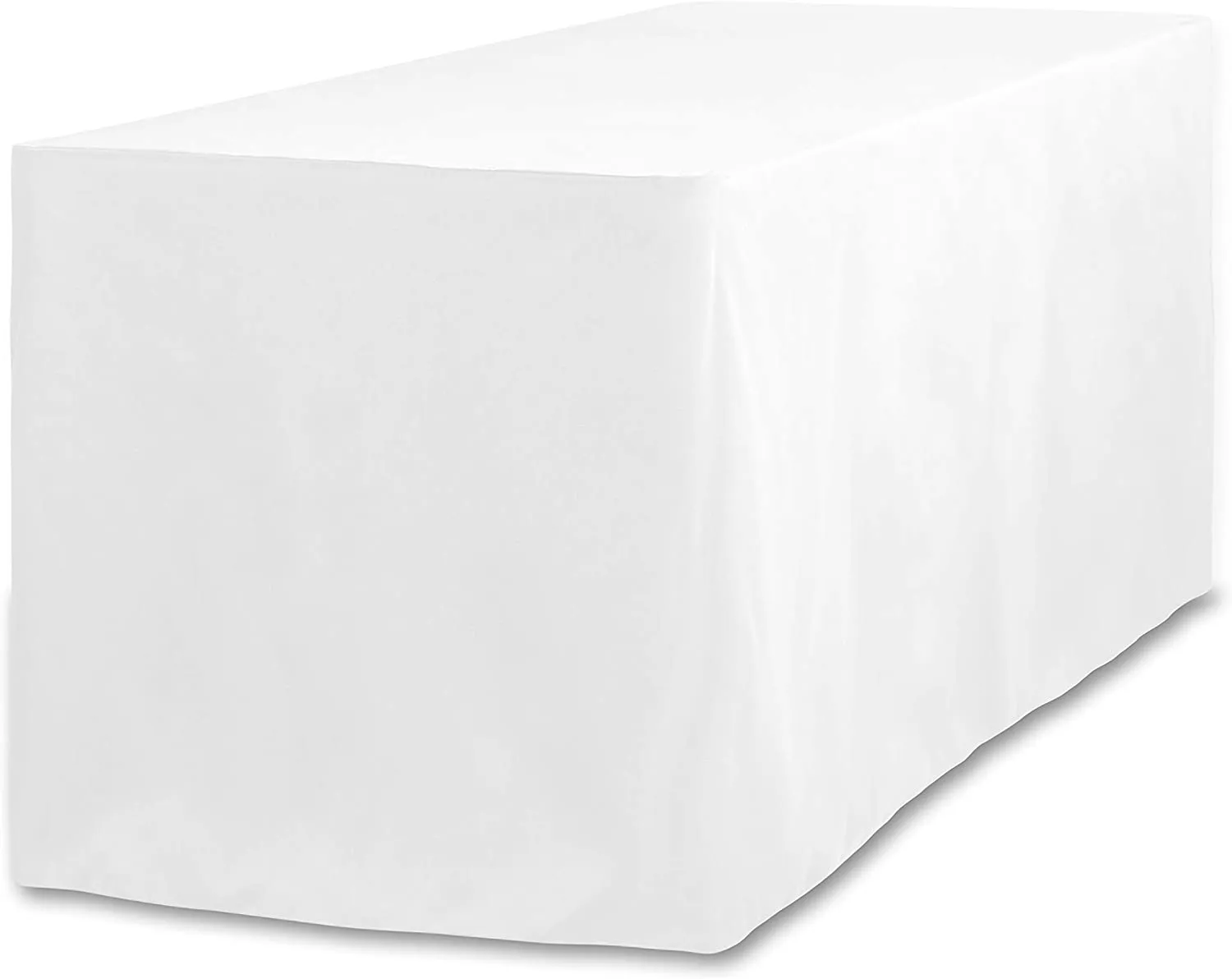 Table cloth - White Fitted Table Cover – 1.8m Table (To Floor)