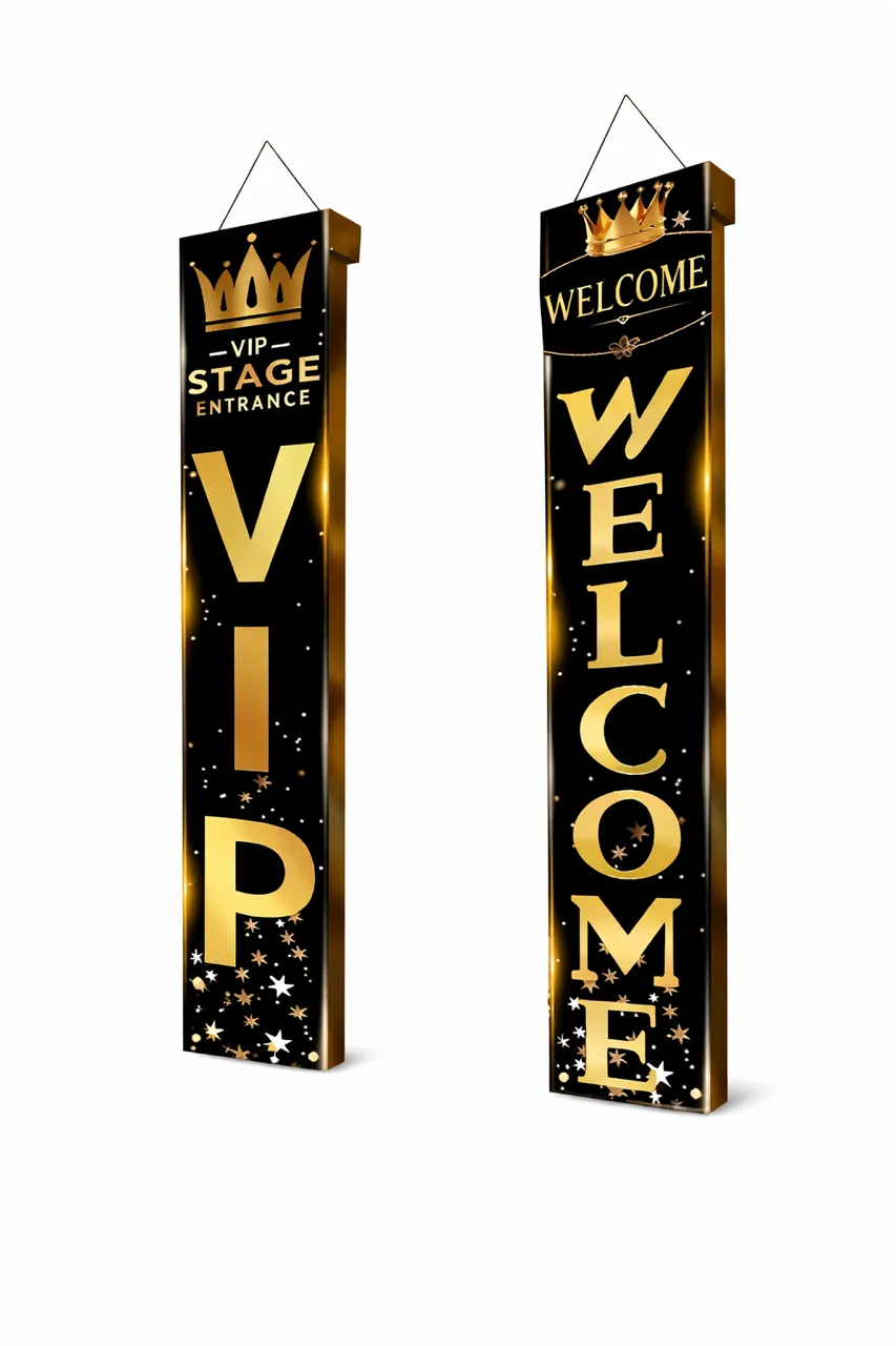 Backdrop - VIP Entrance & Welcome Hanging Signs