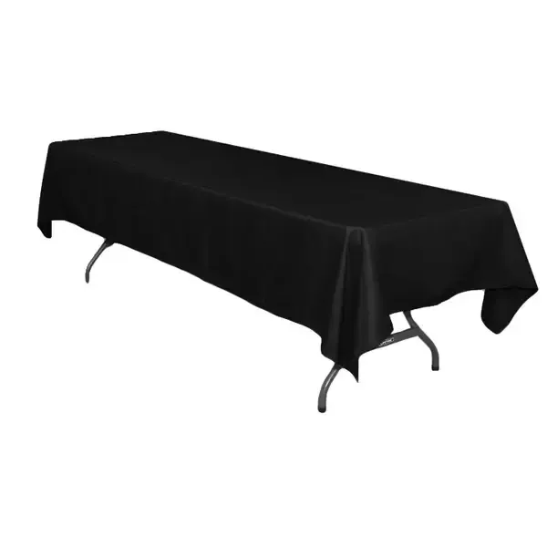 Tablecloth Black 2.75 x 1.35 Rectangle (Commercial Grade, Laundered NOT professional pressing)