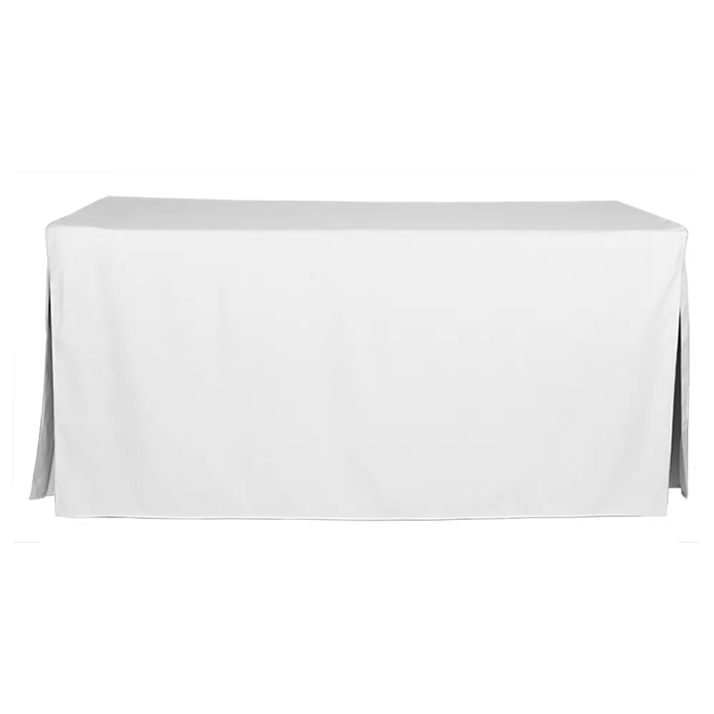 Tablecloth - White 2.4 m (Table) Fitted Tablecloth, Spandex