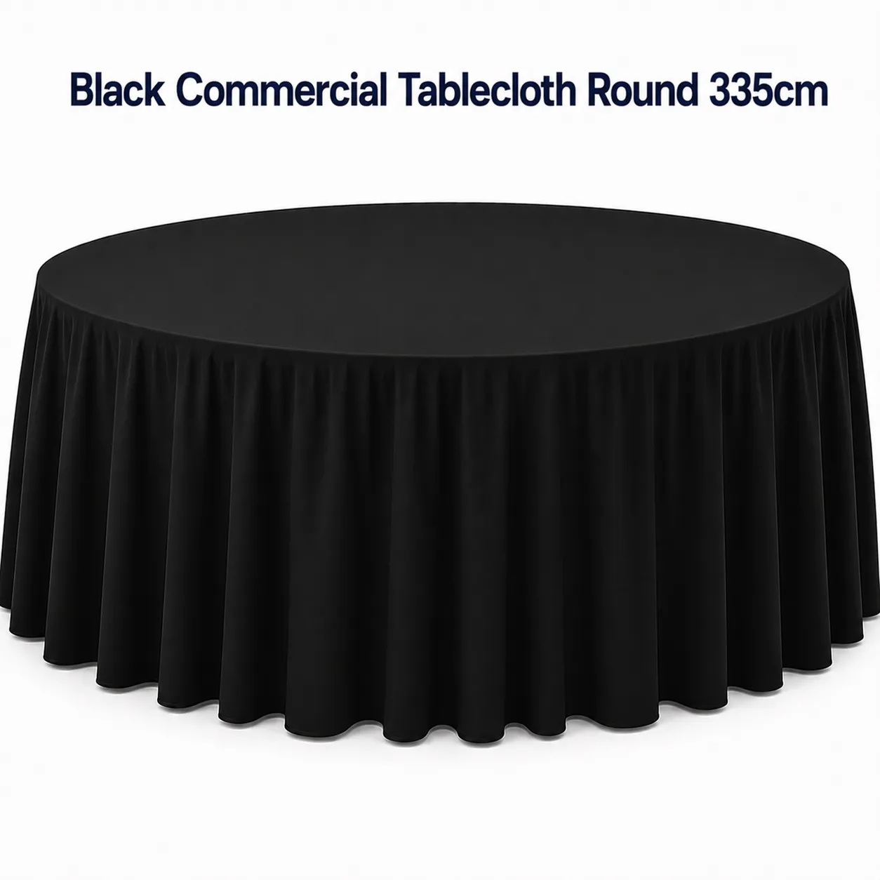 Linen - Black Commercial Tablecloth Round 335cm