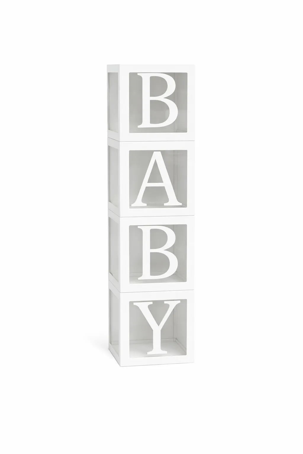Baby Shower MDF White Decor Boxes B A B Y 