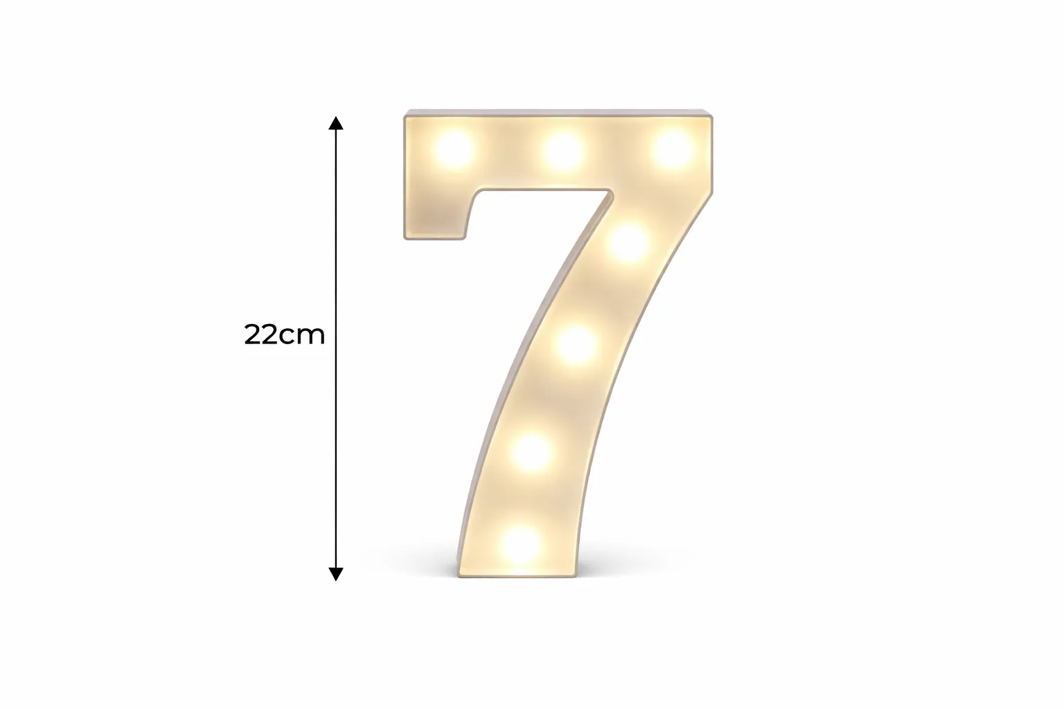 LED - Number 7 LED Light Up Number  – 22cm High