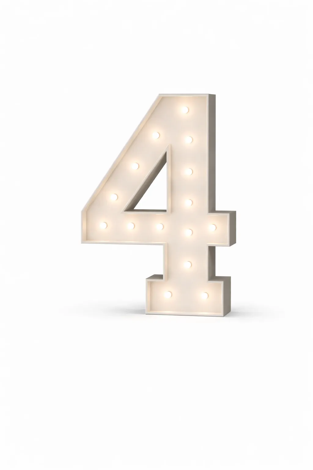 LED - High Quality Wood Number 4 White with remote for different settings. 