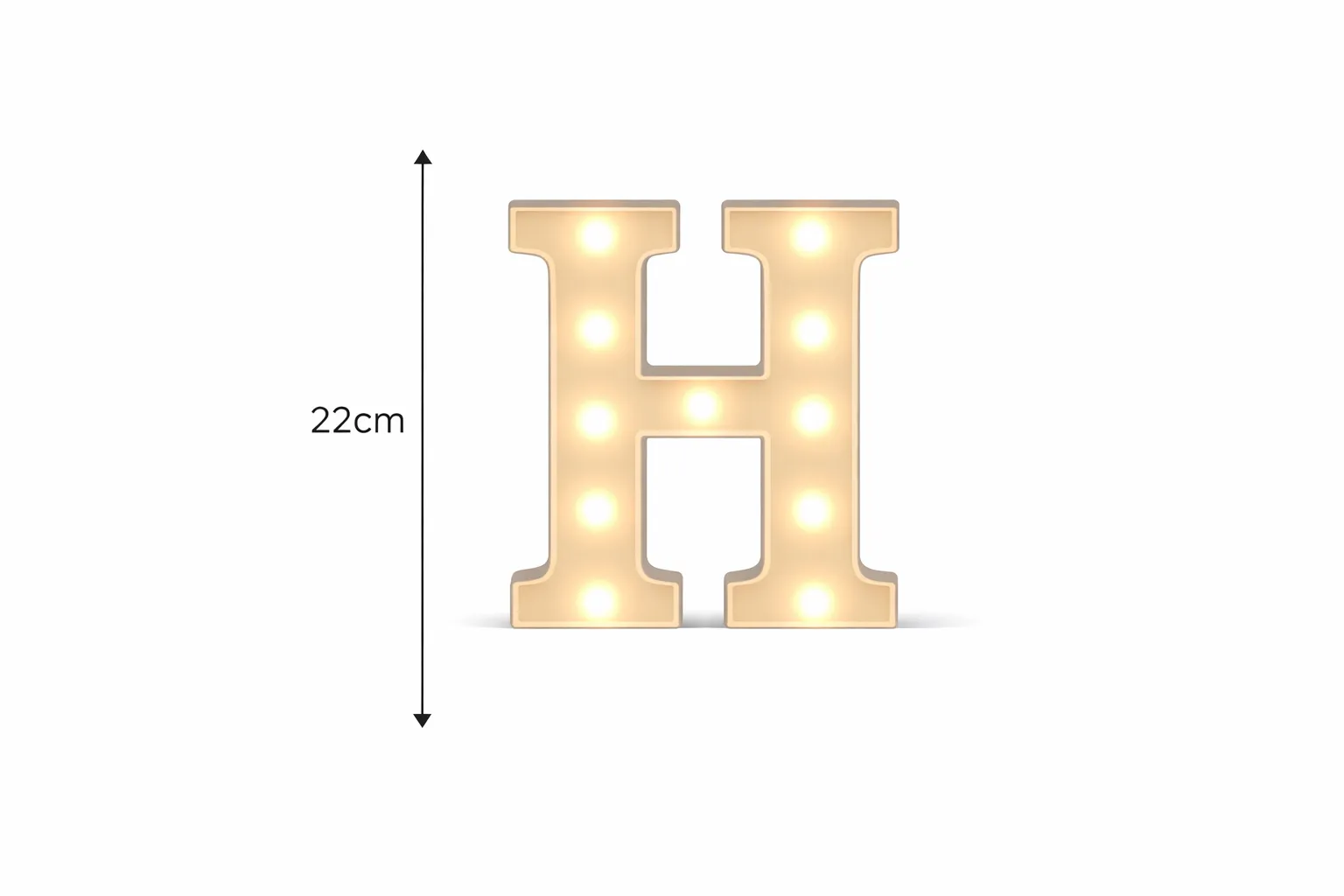 LED - Letter H LED Light Up Letter – 22cm High