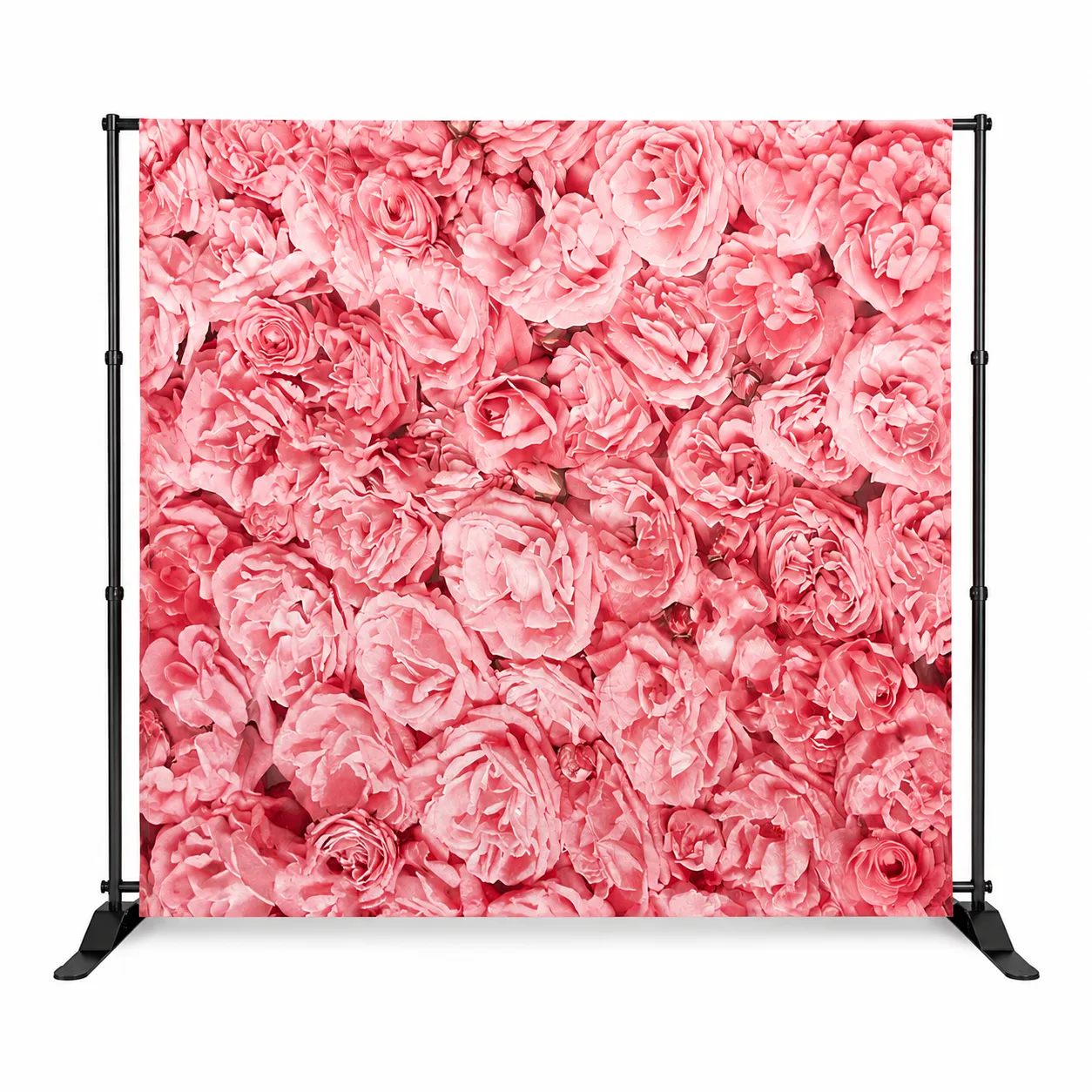 Backdrop 'Kate' Range Quality 2400x2400mm Pink Flower Design with stand