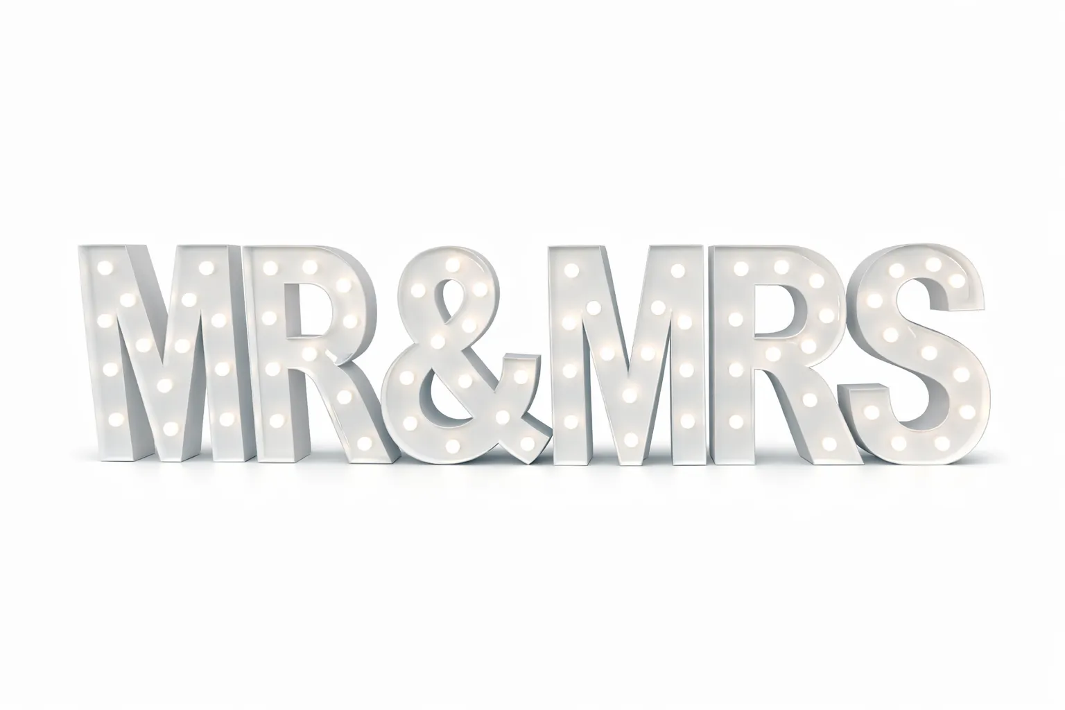 LED - MR & MRS 1.2 Meter High Package White Light Up Letter 
