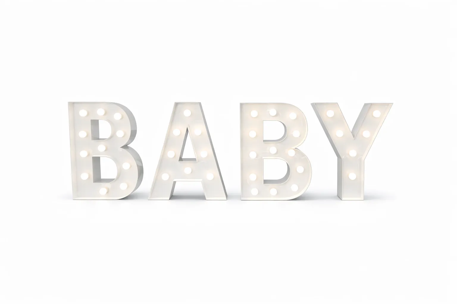  LED - BABY 1.2 Meter High Package White Light Up Letter