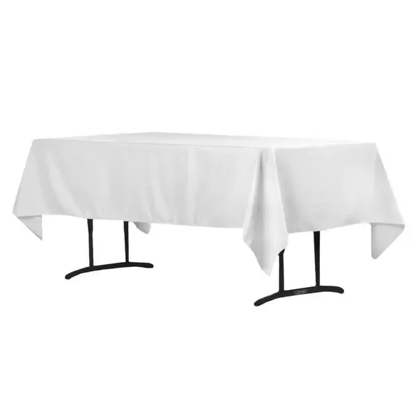 Tablecloth - 240 x 135 cm WHITE Rectangle. Suitable for 1.8m Table. Commercial Grade 