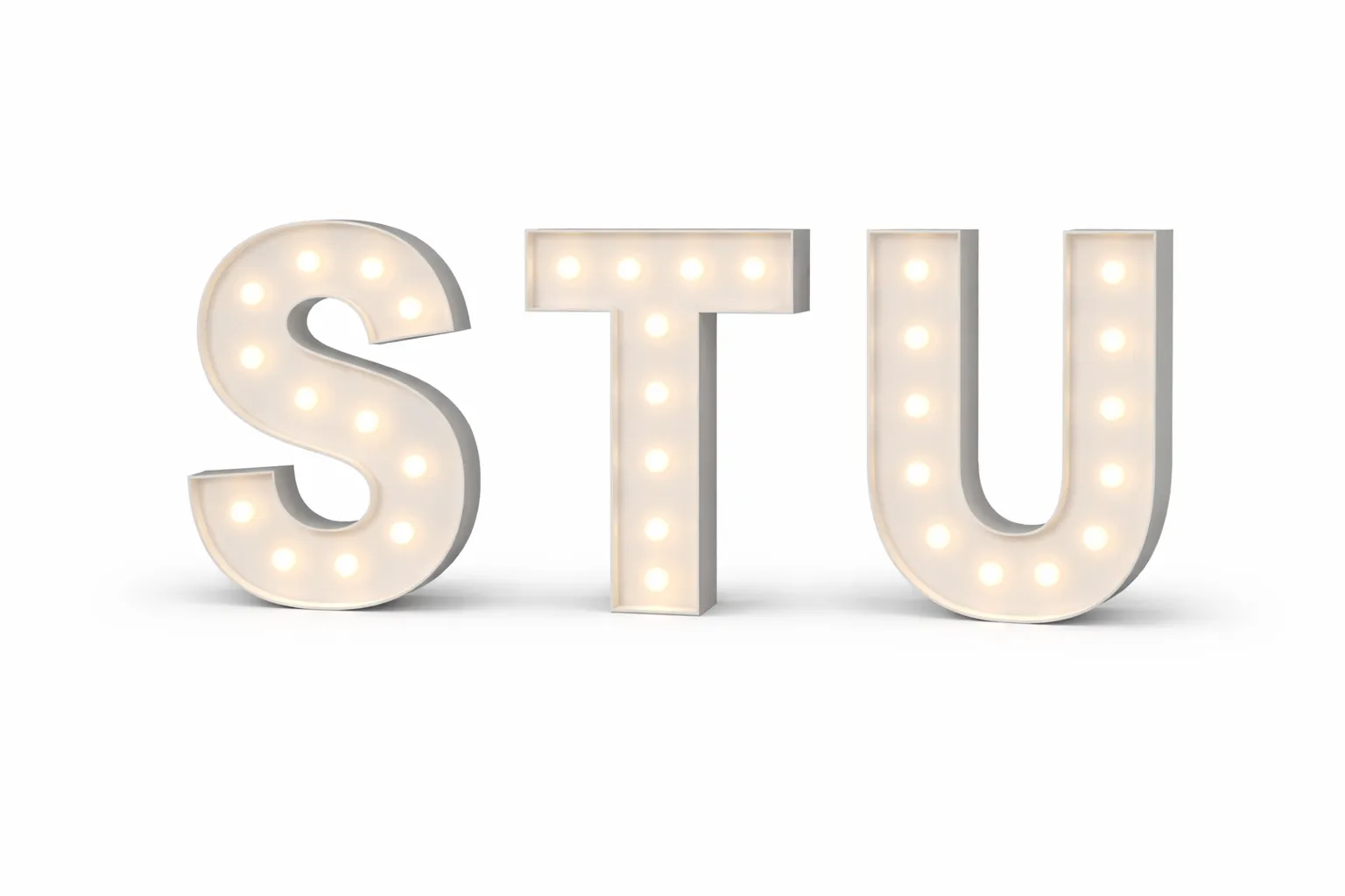 LED - S T U Solid Steel Freestanding LED Light Up Symbol – 1m High