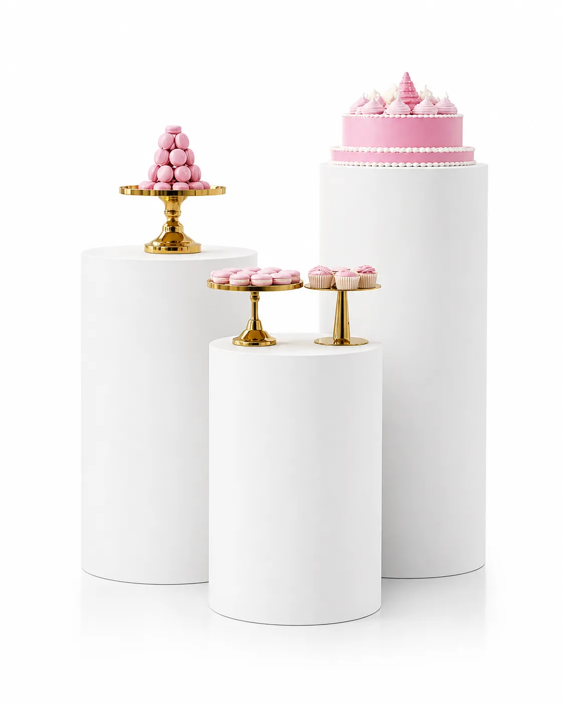 Styling - Set of 3 white plinths 