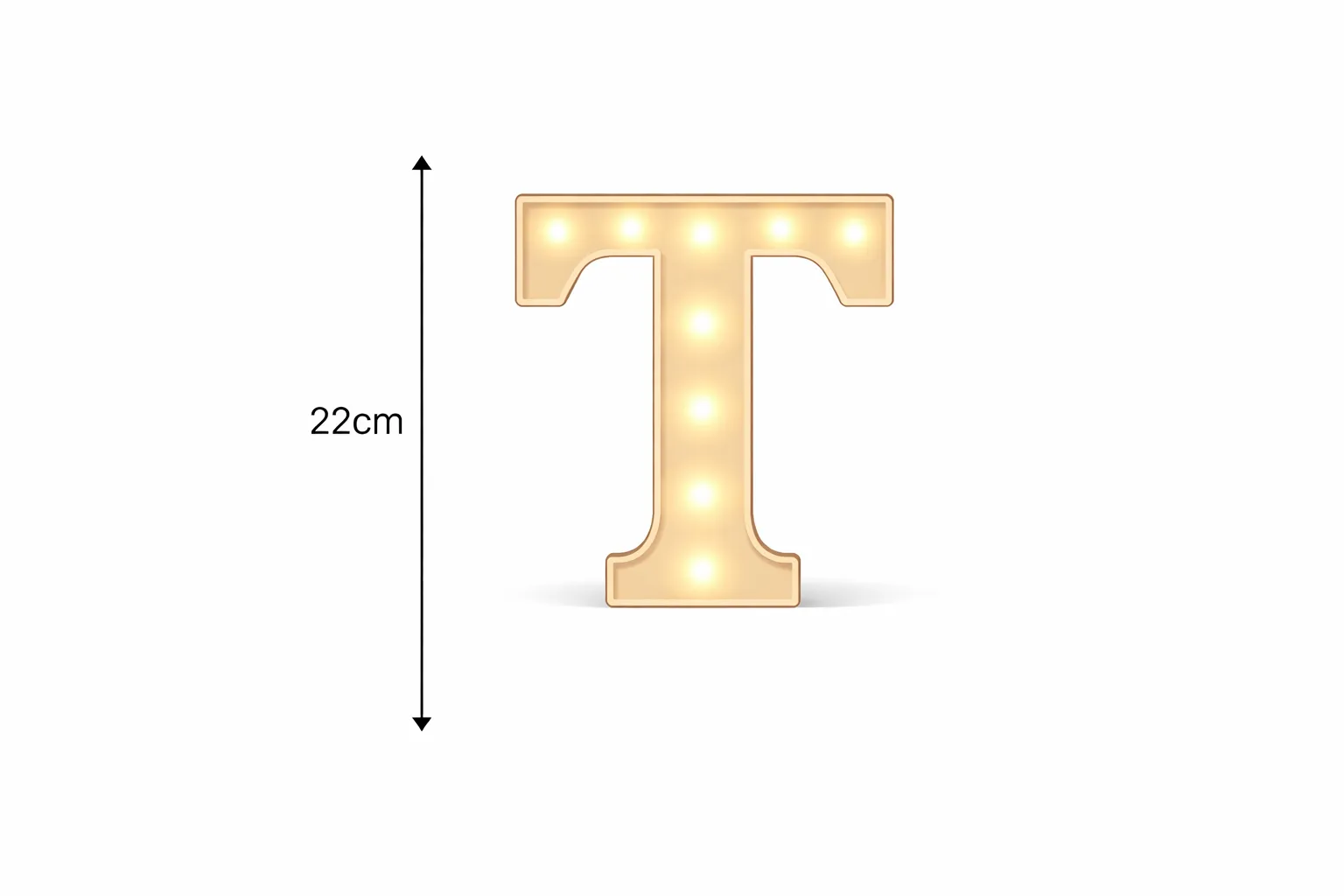 LED - Letter T LED Light Up Letter – 22cm High
