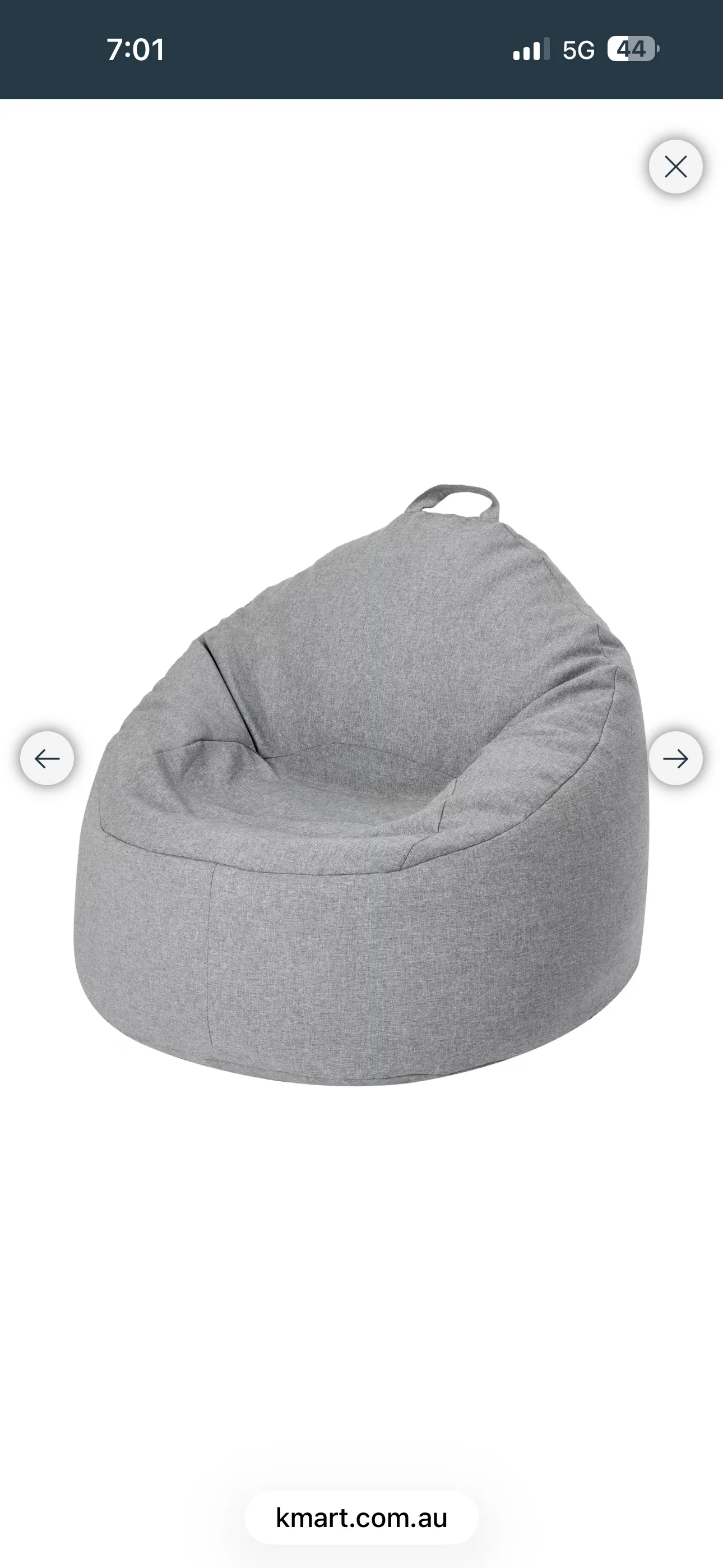 Bean Bag Grey 300-litre capacity for relaxed seating