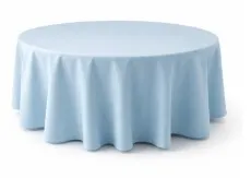 Linen - Baby  Blue Commercial Tablecloth Round 300cm