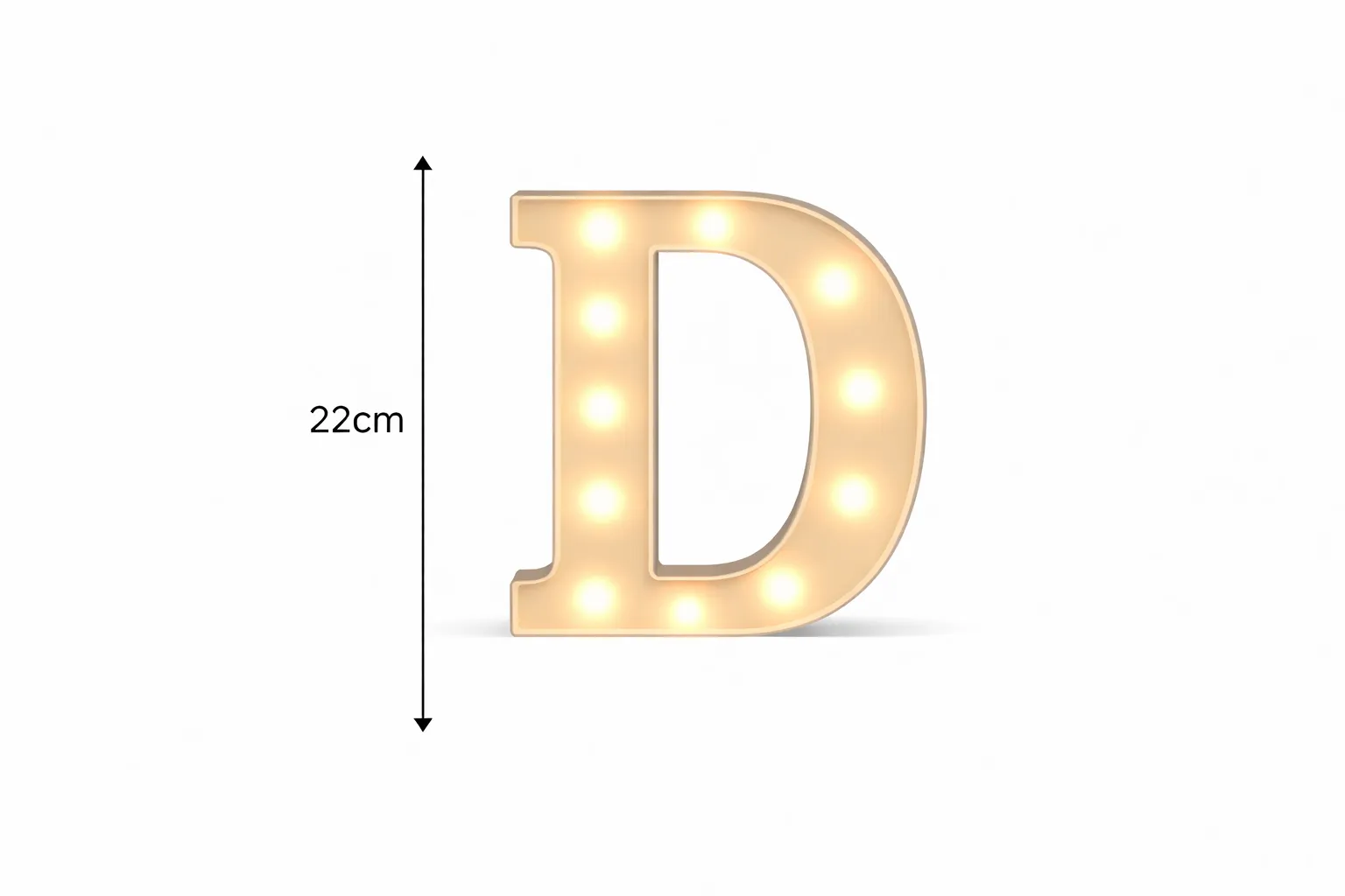 LED - Letter D LED Light Up Letter – 22cm High