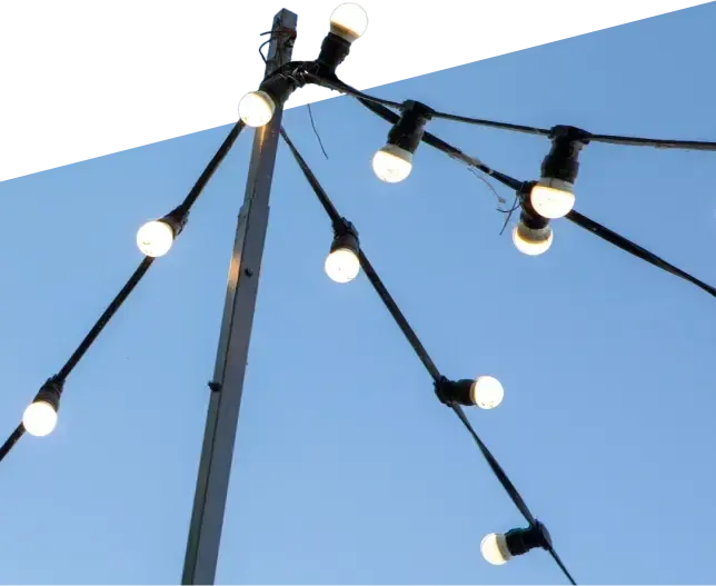 Lighting - Festoon Lights installed Freestanding per meter