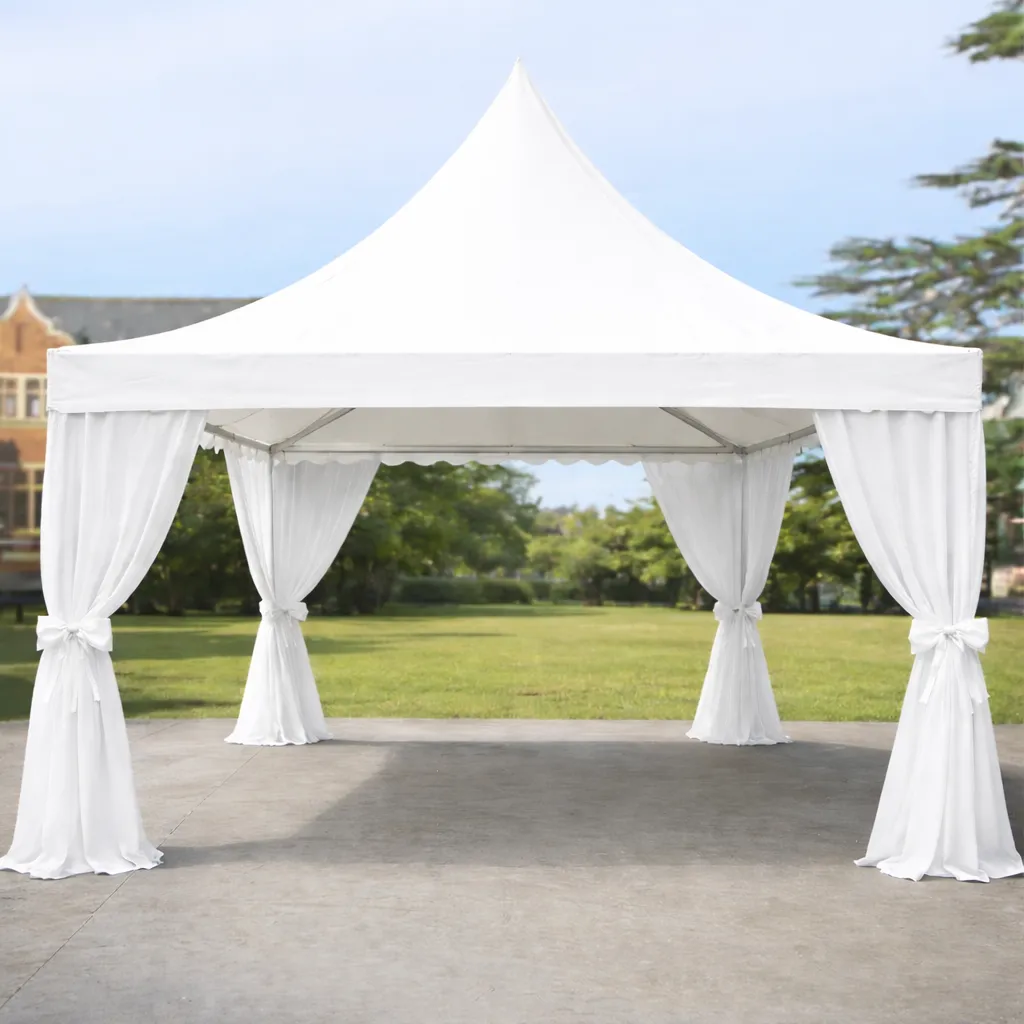 Marquee - White Pergoda / Pavilion Marquee 6x6 meters with window walls. Commercial grade