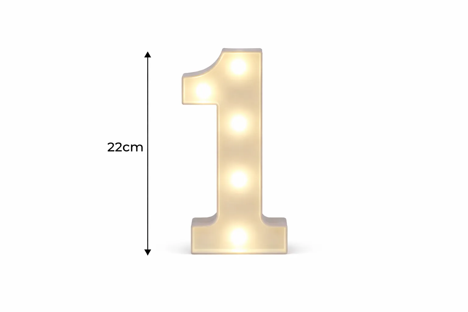 LED - Number 1 LED Light Up Number  – 22cm High