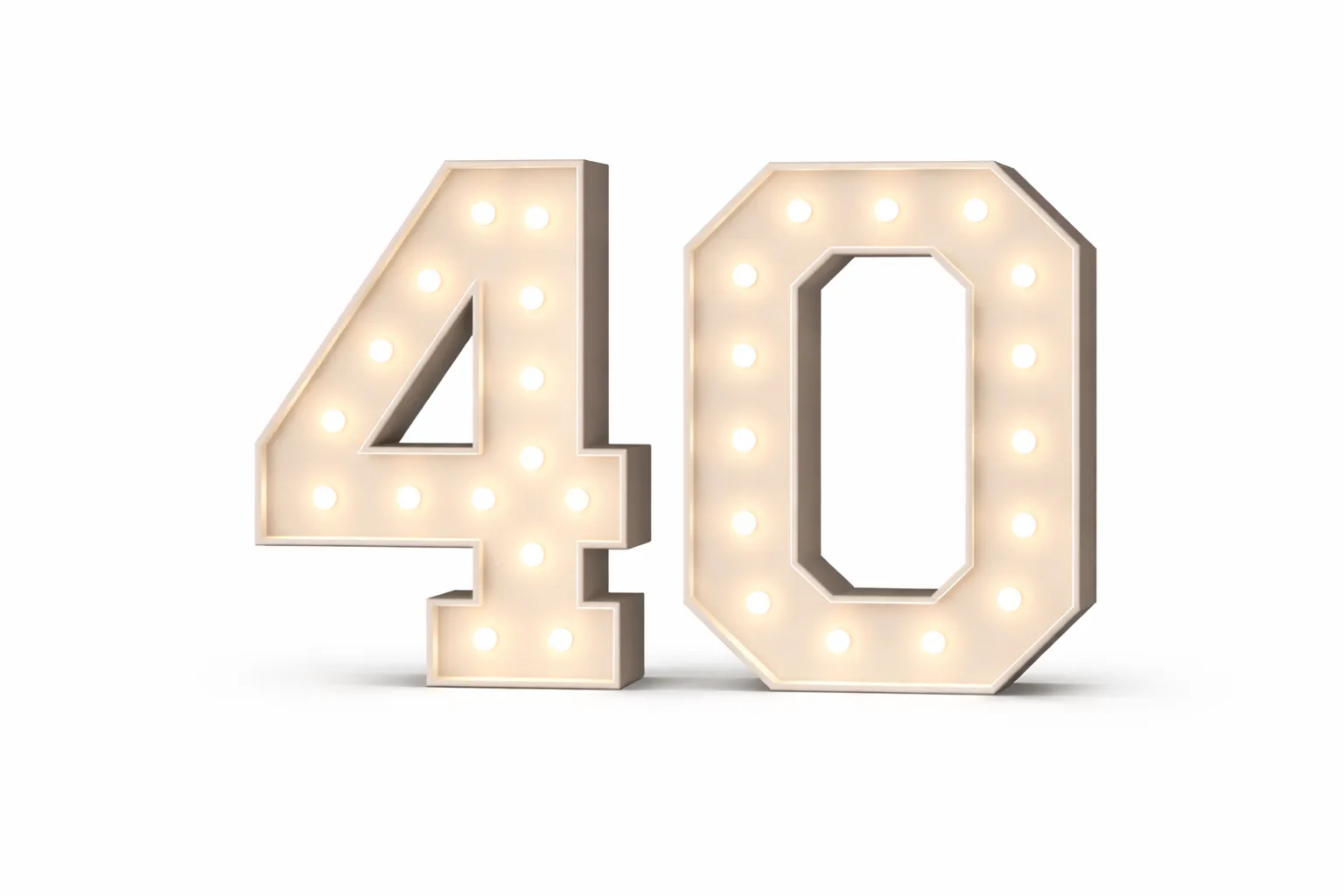 LED - High Quality Wood Number 40 White with remote for different settings. 