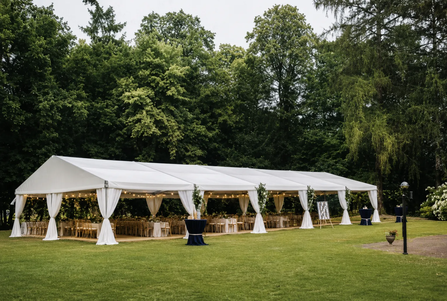 Marquee - 8 x 18 metre Structure Series WHITE ROOF (18 meters long)