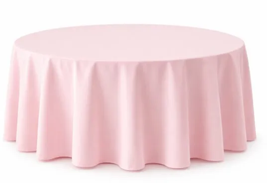 Tablecloth -  Baby Pink 305cm round  (Commercial Grade, Laundered including professional pressing)