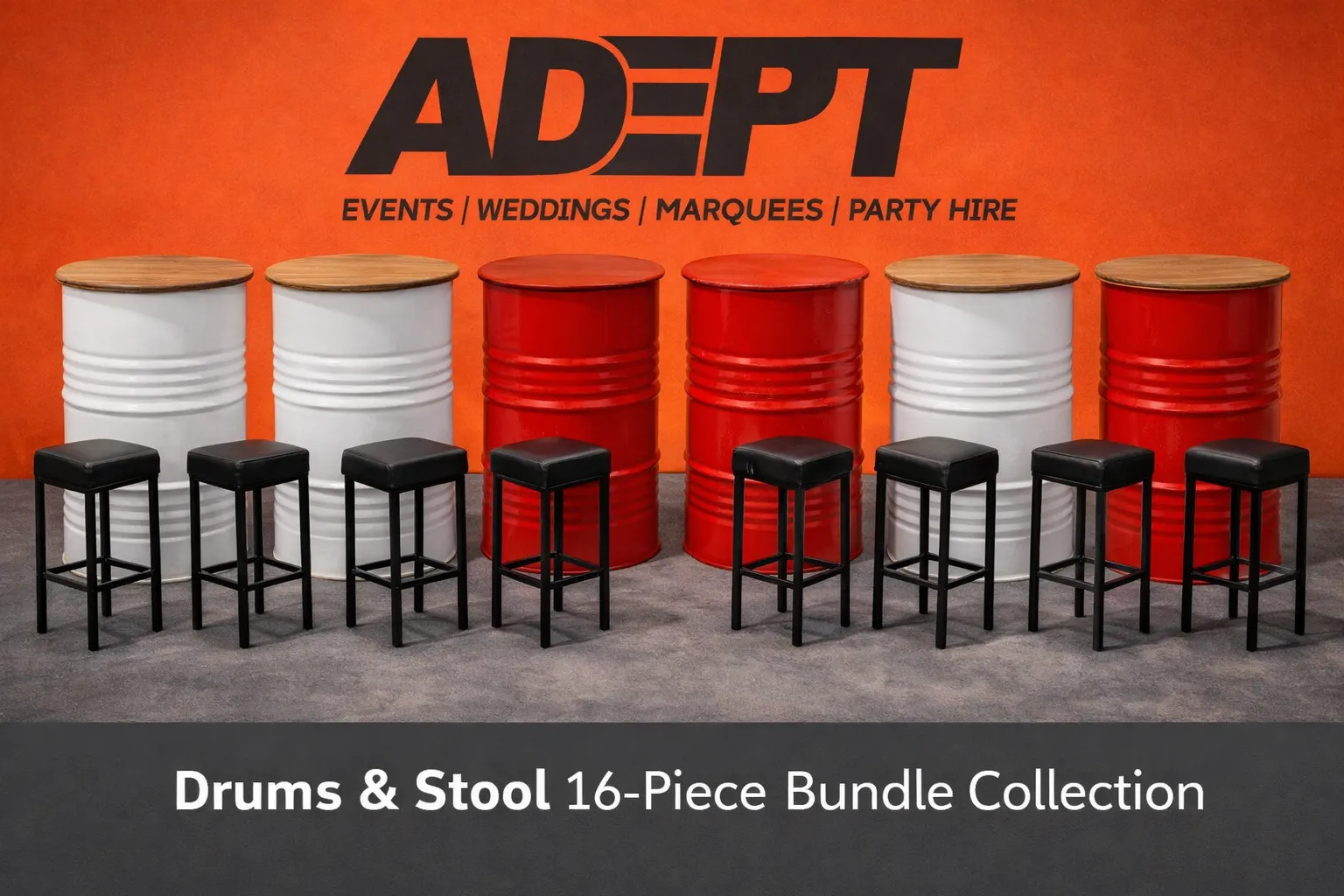 Drum bar table White 