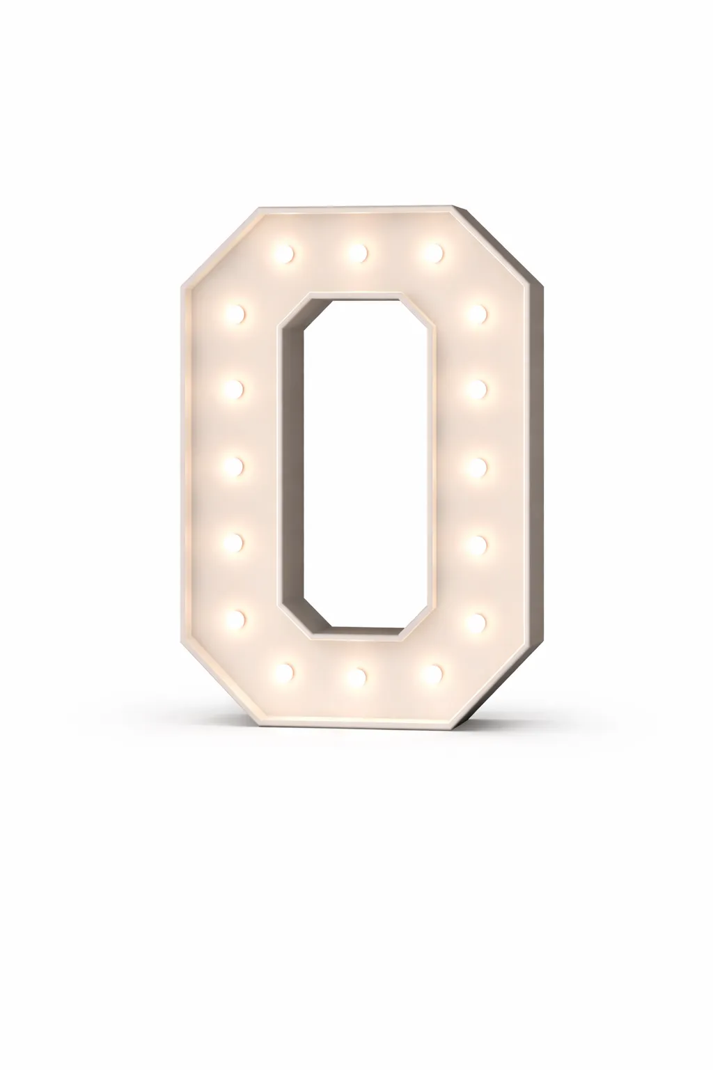 LED - High Quality Wood Number 0 White with remote for different settings. 