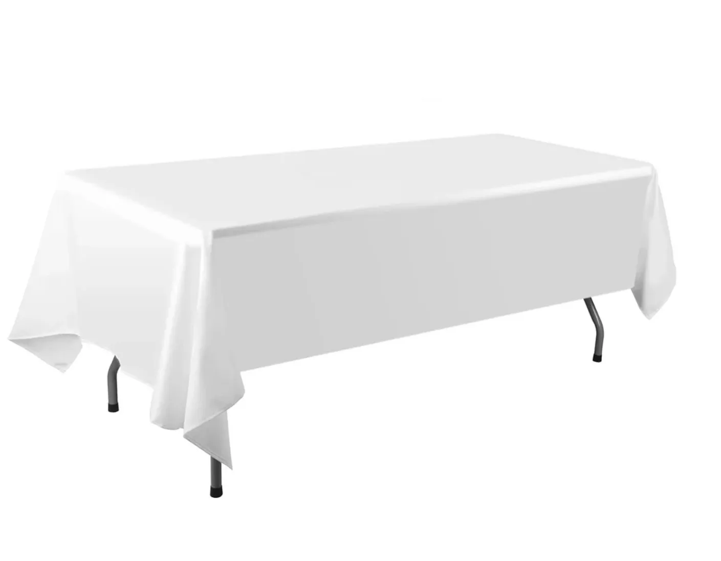 Tablecloth - White 2.59 x 1.53 Polyester Tablecloth, commercial grade NOT Professional Pressed By 