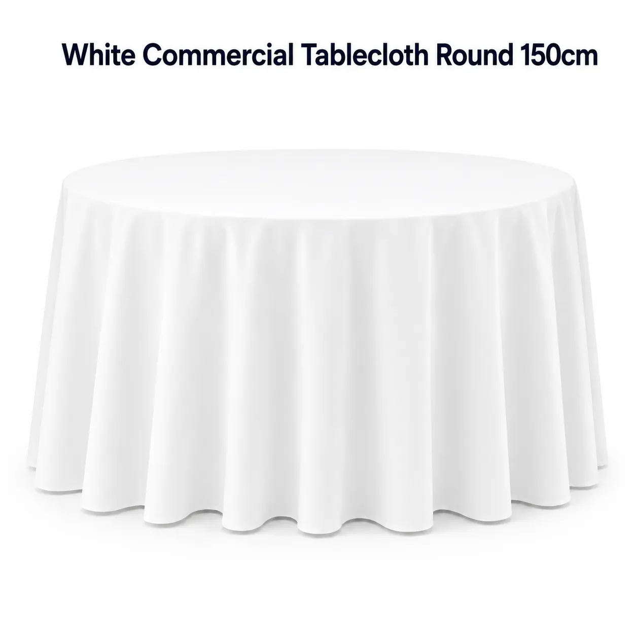 Linen - White Commercial Tablecloth Round 150cm