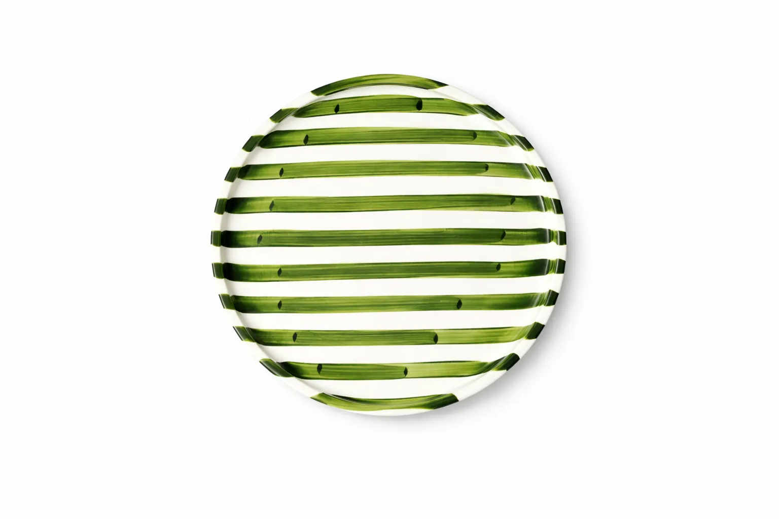 Plate - Green and White Stripe Dinner Plate