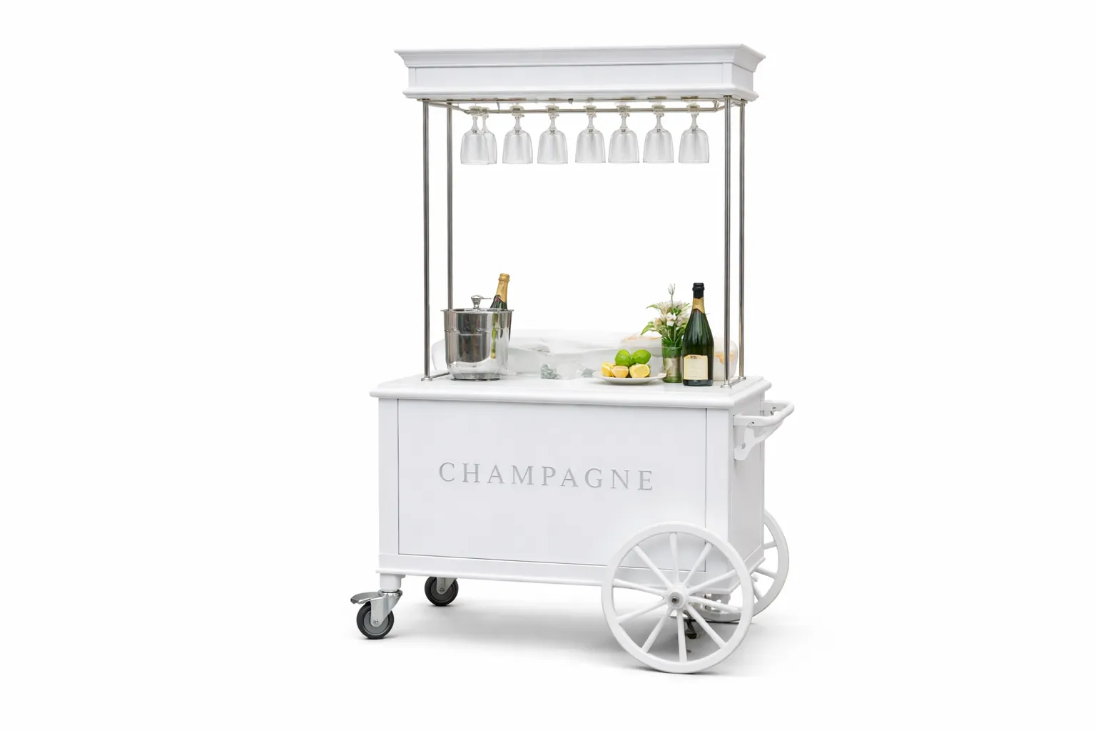 White Champagne Cart